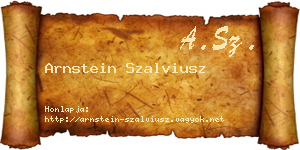 Arnstein Szalviusz névjegykártya